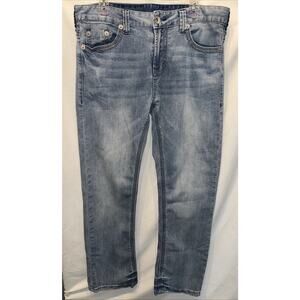 Seven7 Jeans Mens Straight Leg Fit Blue Denim 34/30 Fits 36/30